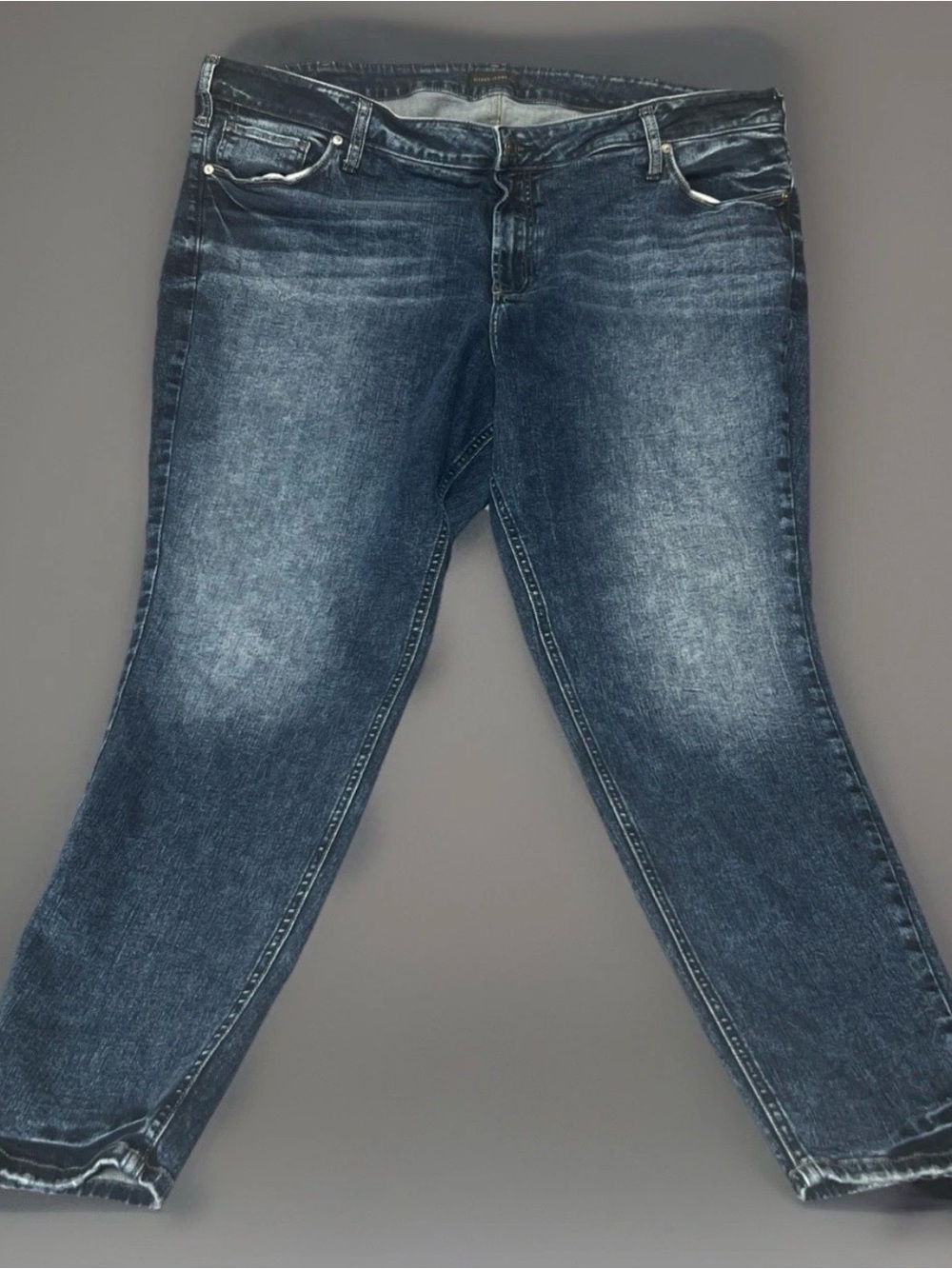 Silver Jeans Elyse Skinny Women’s SZ24/L29 Curvy Fit Mid Rise Distressed J01